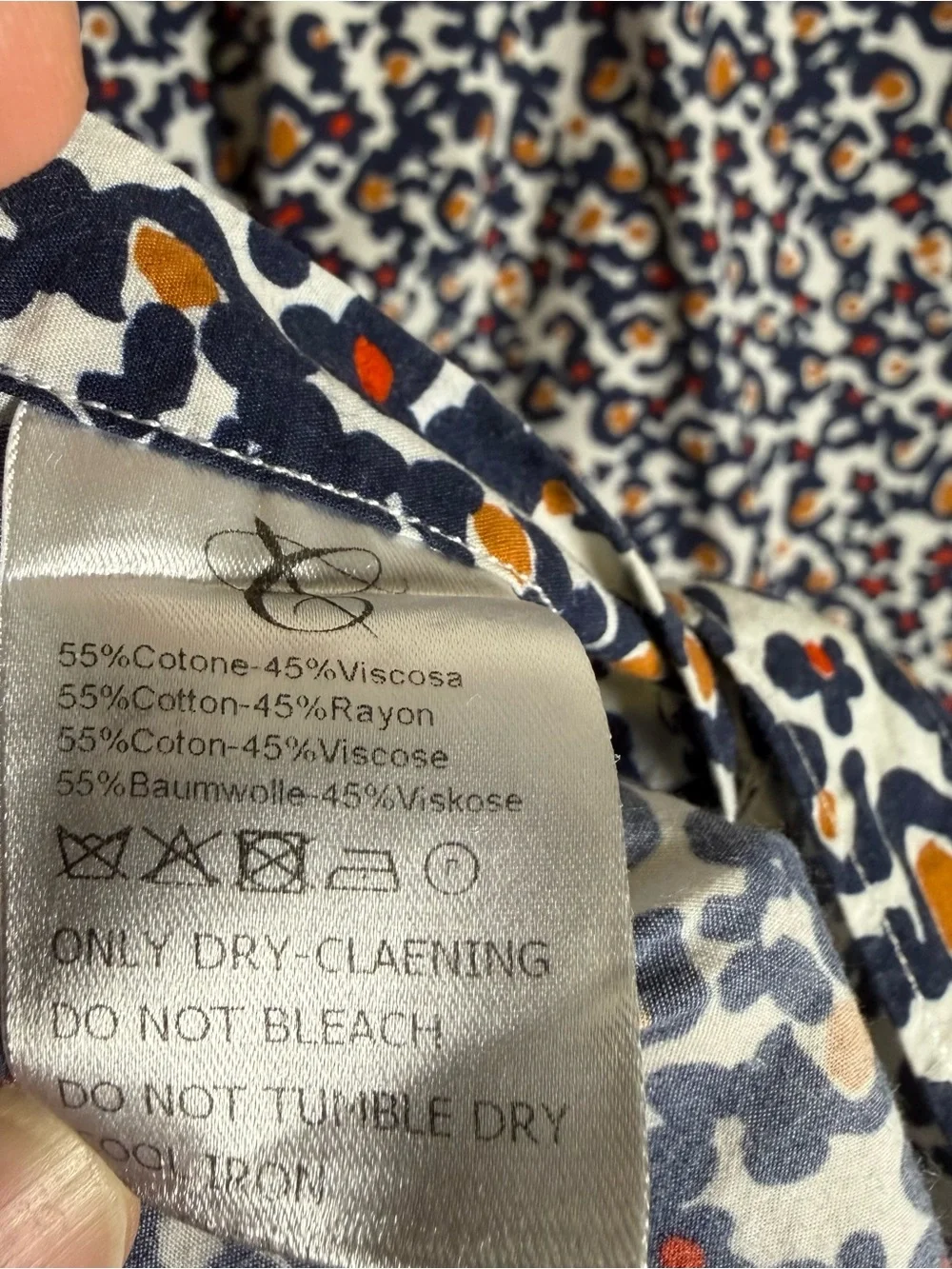 Canali Italy Abstract Floral Print Button Front Shirt Men XXL Blue White Luxury